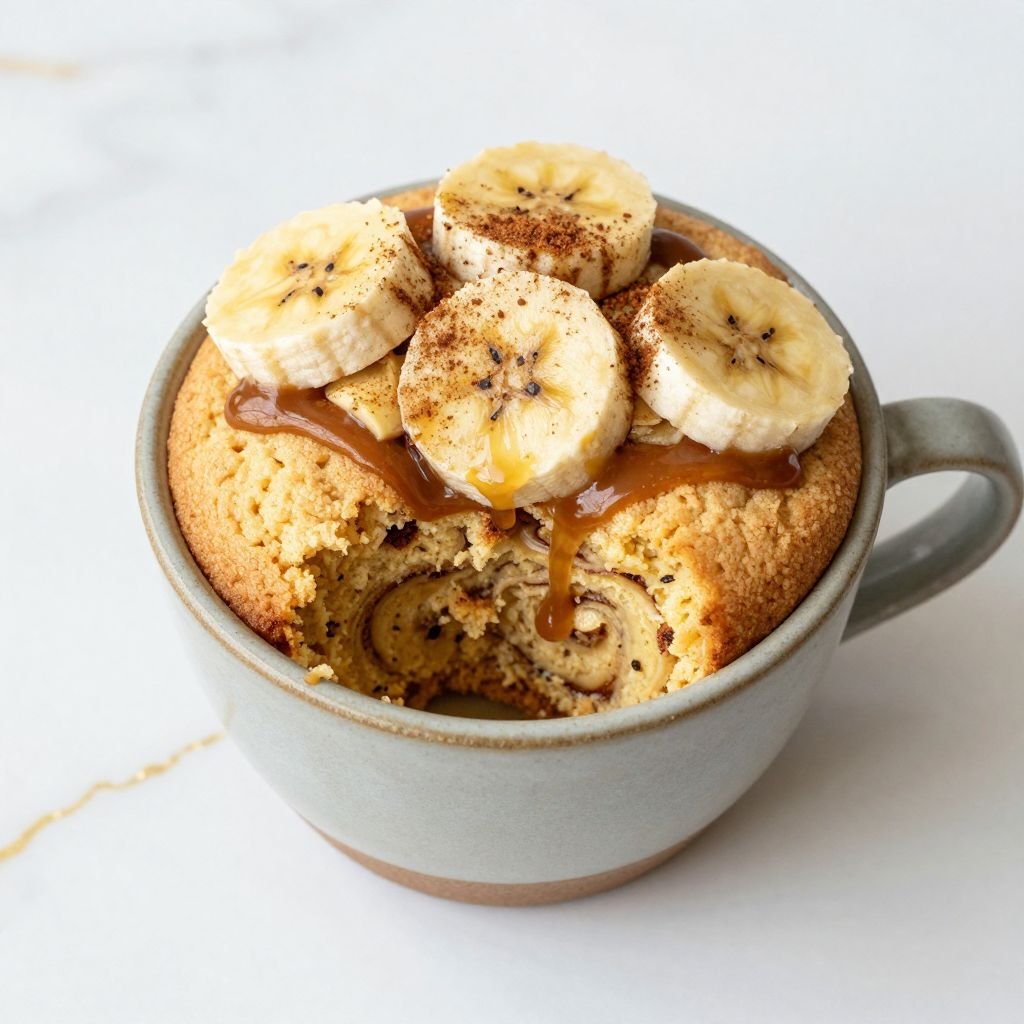 1-Minute Cinnamon Banana Mug Cake close up