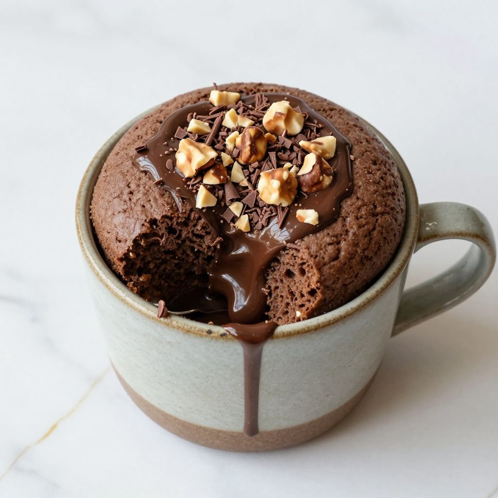 2-Minute Molten Nutella Mug Cake close up