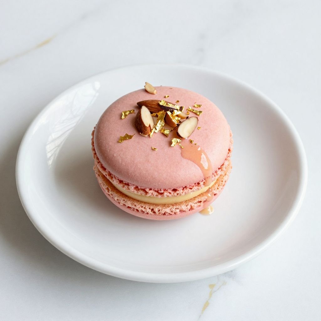 Classic French Almond Macarons close up