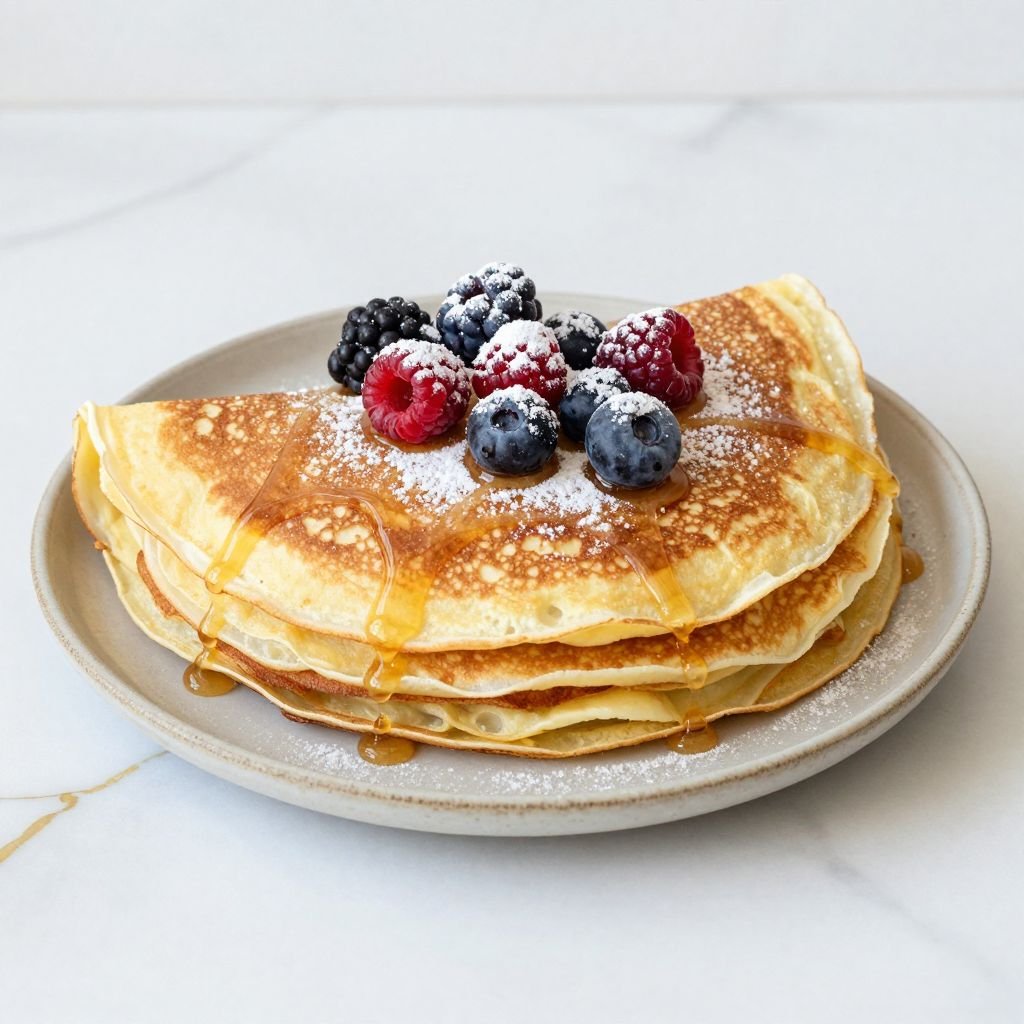 Classic French Butter Crepes close up