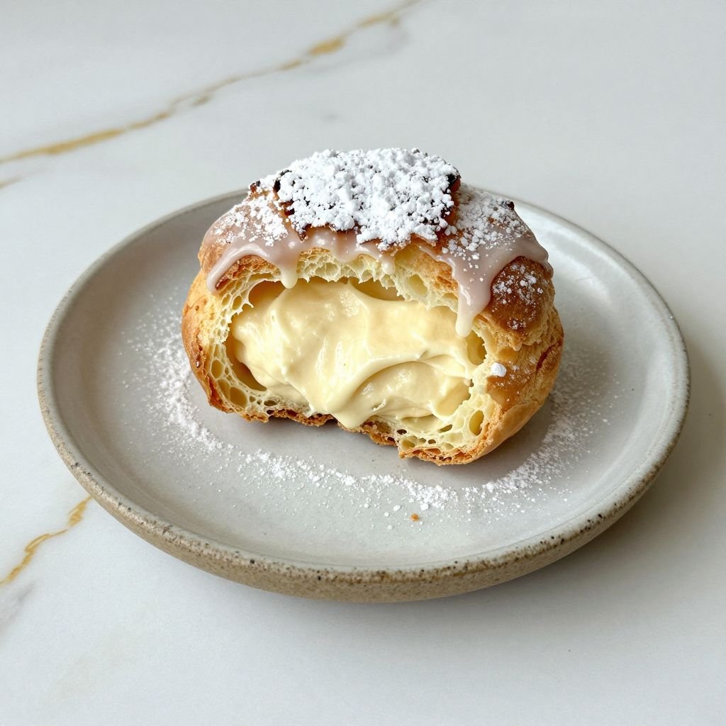 Classic French Vanilla Cream Puffs close up