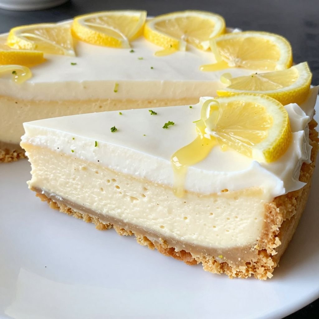 Creamy Lemon Zest Cheesecake close up