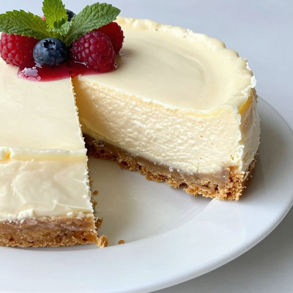 Creamy New York Style Cheesecake close up