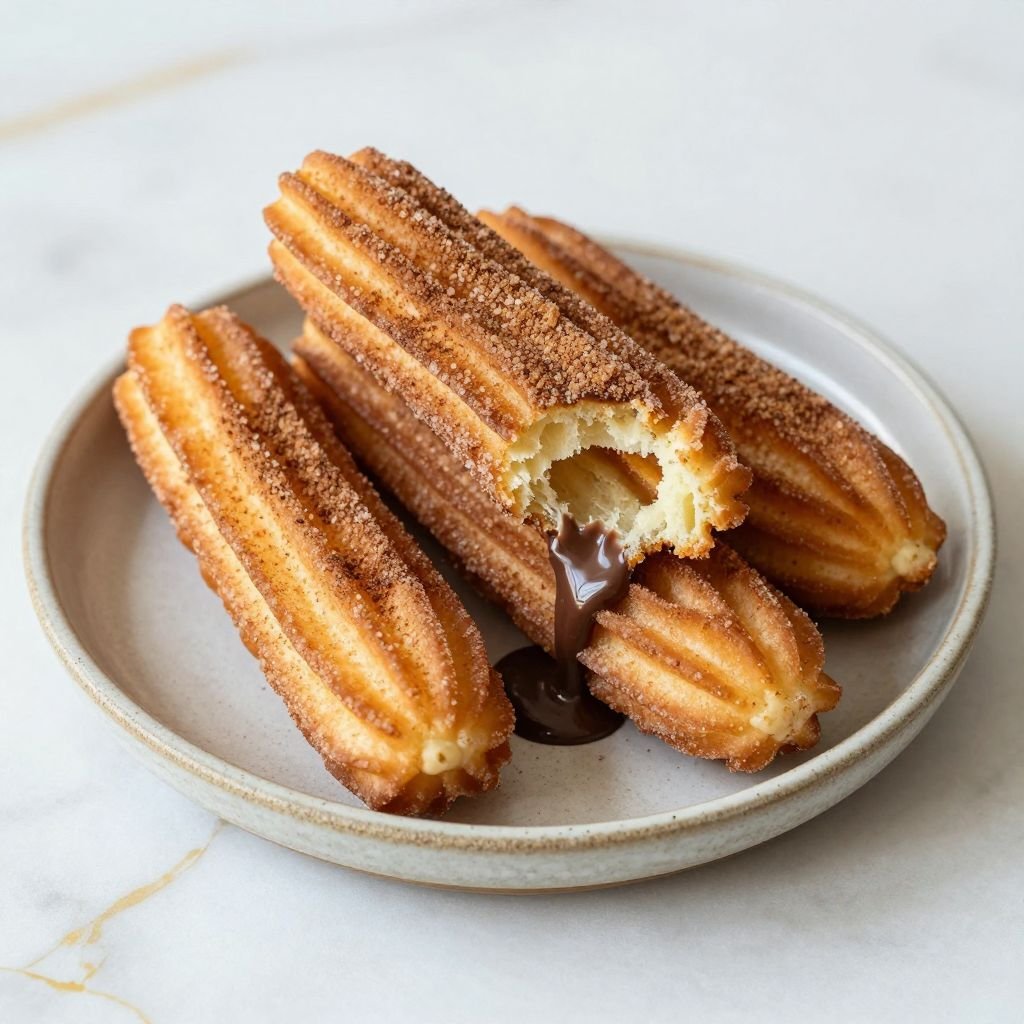 Crispy Cinnamon Sugar Spanish Churros close up