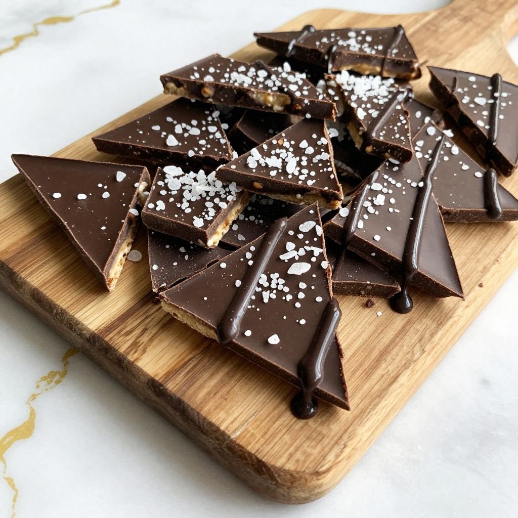 Easy Dark Chocolate Sea Salt Bark close up