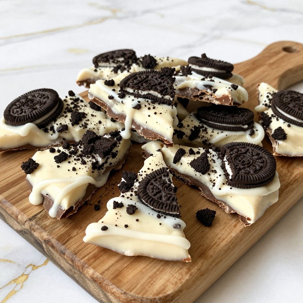 Easy No-Bake Oreo White Chocolate Bark close up