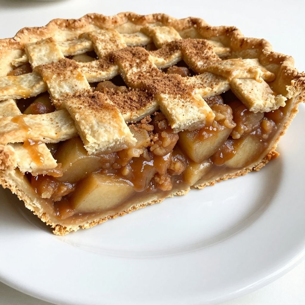 Flaky Cinnamon Sugar Apple Pie close up