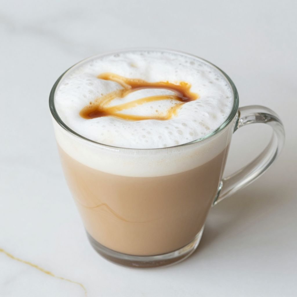 Homemade Vanilla Bean Latte close up
