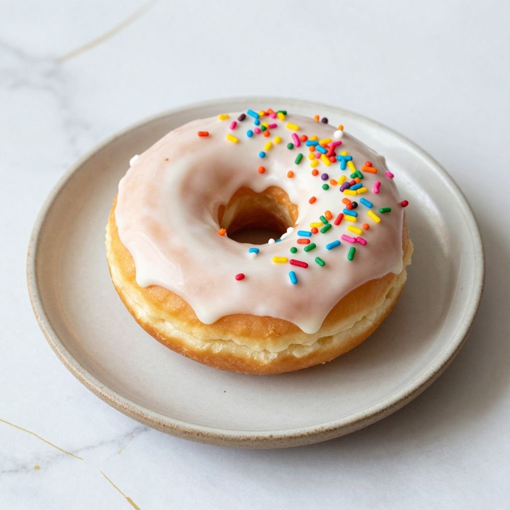 Homemade Vanilla Glazed Donuts close up