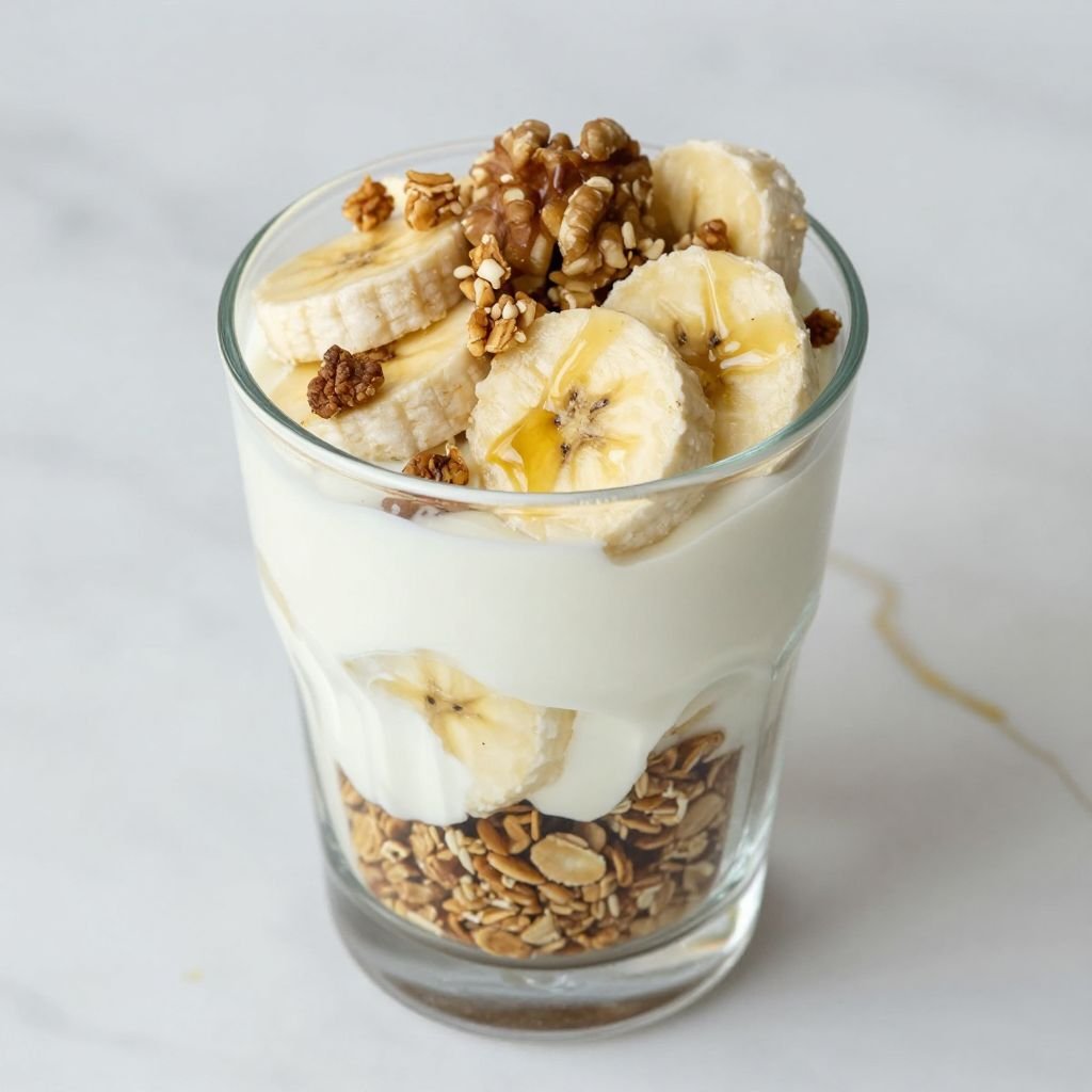Honey Greek Yogurt Banana Parfait close up