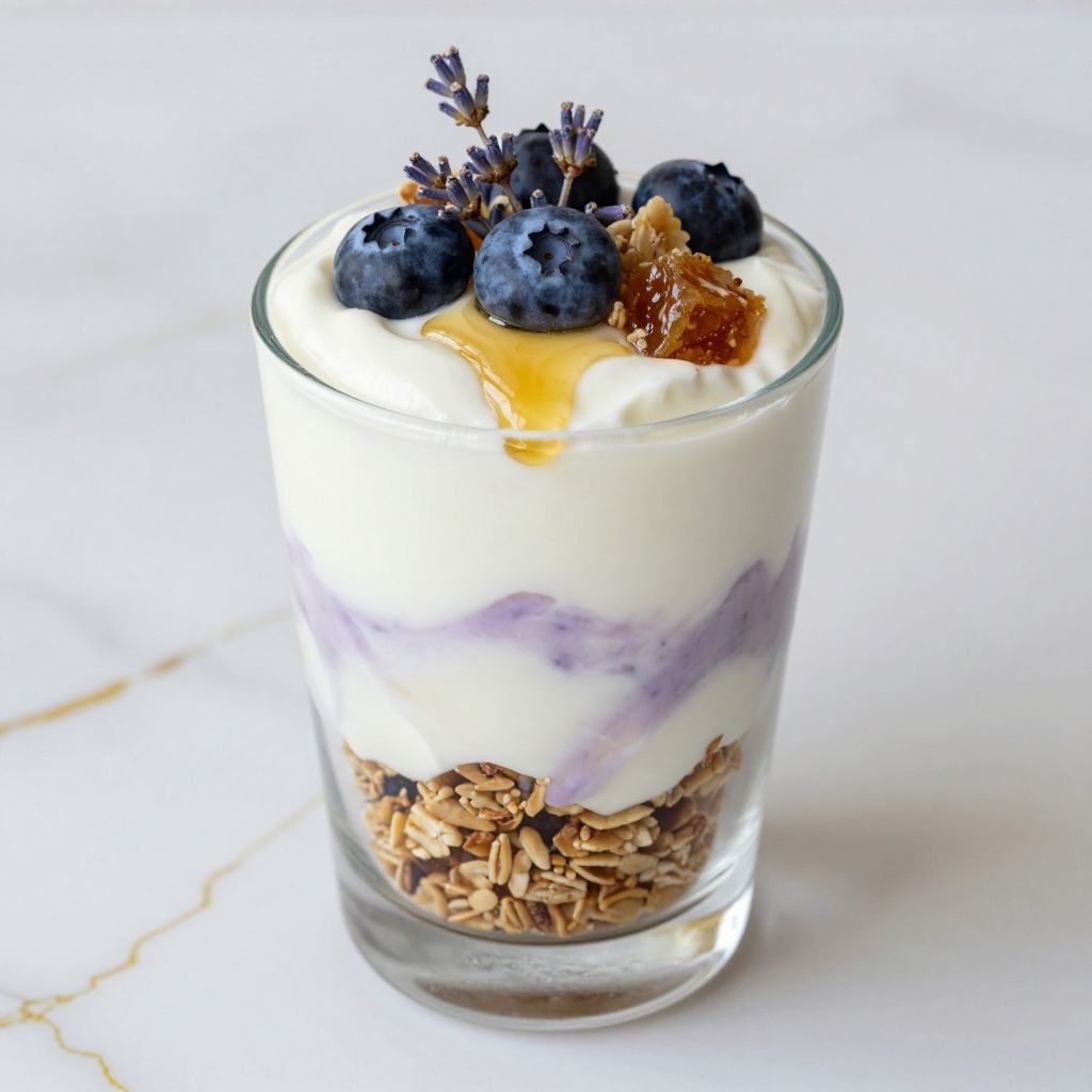 Honey Lavender Greek Yogurt Parfait close up