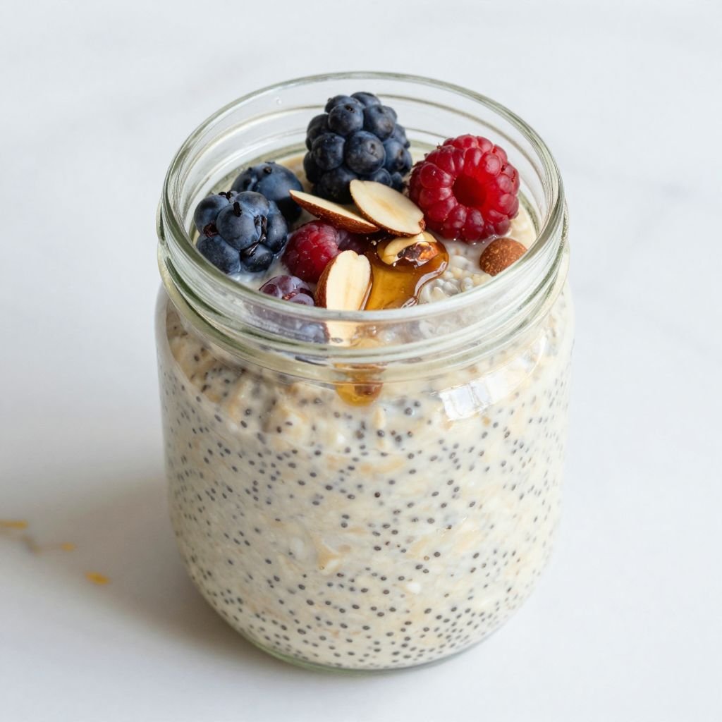 Overnight Vanilla Honey Chia Pudding close up