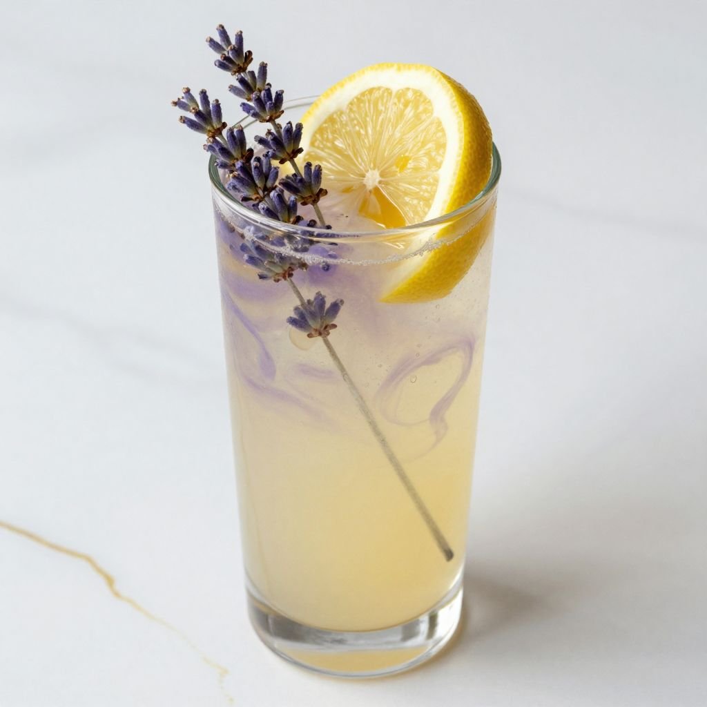 Refreshing Lavender Honey Lemonade close up