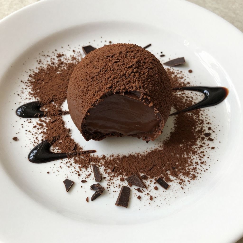 Rich Dark Chocolate Ganache Truffles close up