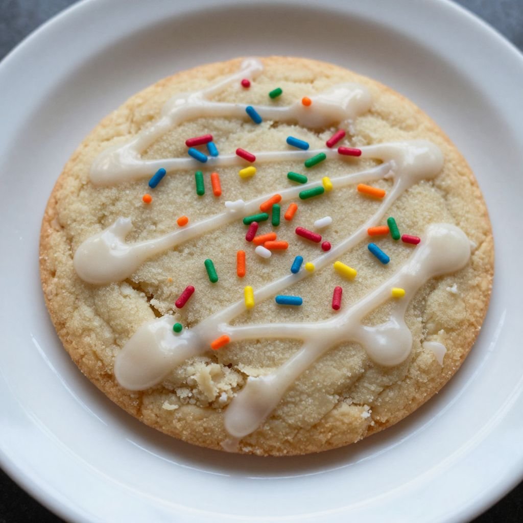 Soft Frosted Vanilla Sugar Cookies close up