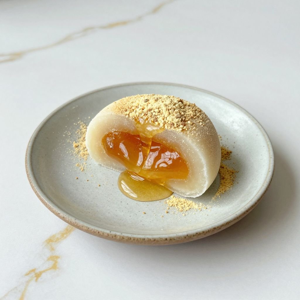Sweet Chewy Japanese Honey Mochi close up