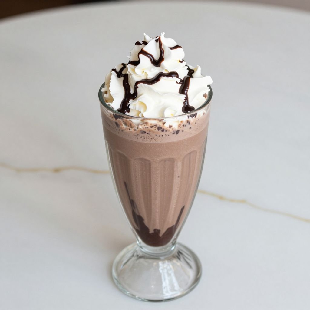 Thick Rich Chocolate Malt Milkshake close up