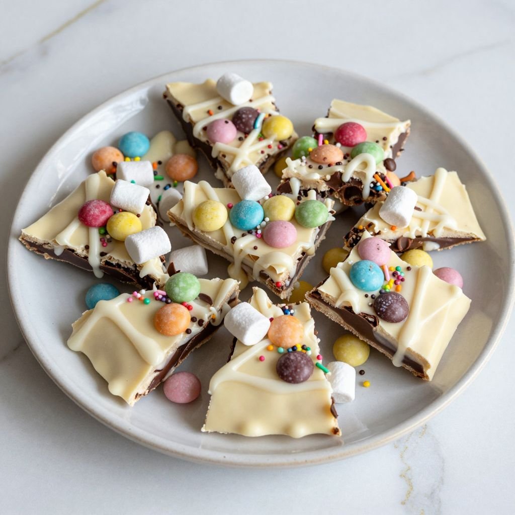 White Chocolate Easter Pastel Bark close up