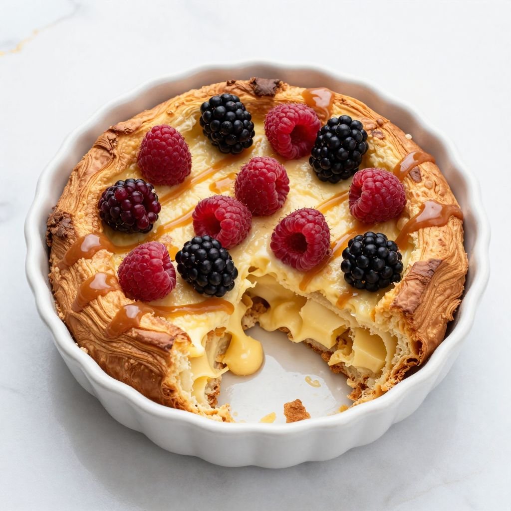 Buttery Croissant Custard Bread Pudding