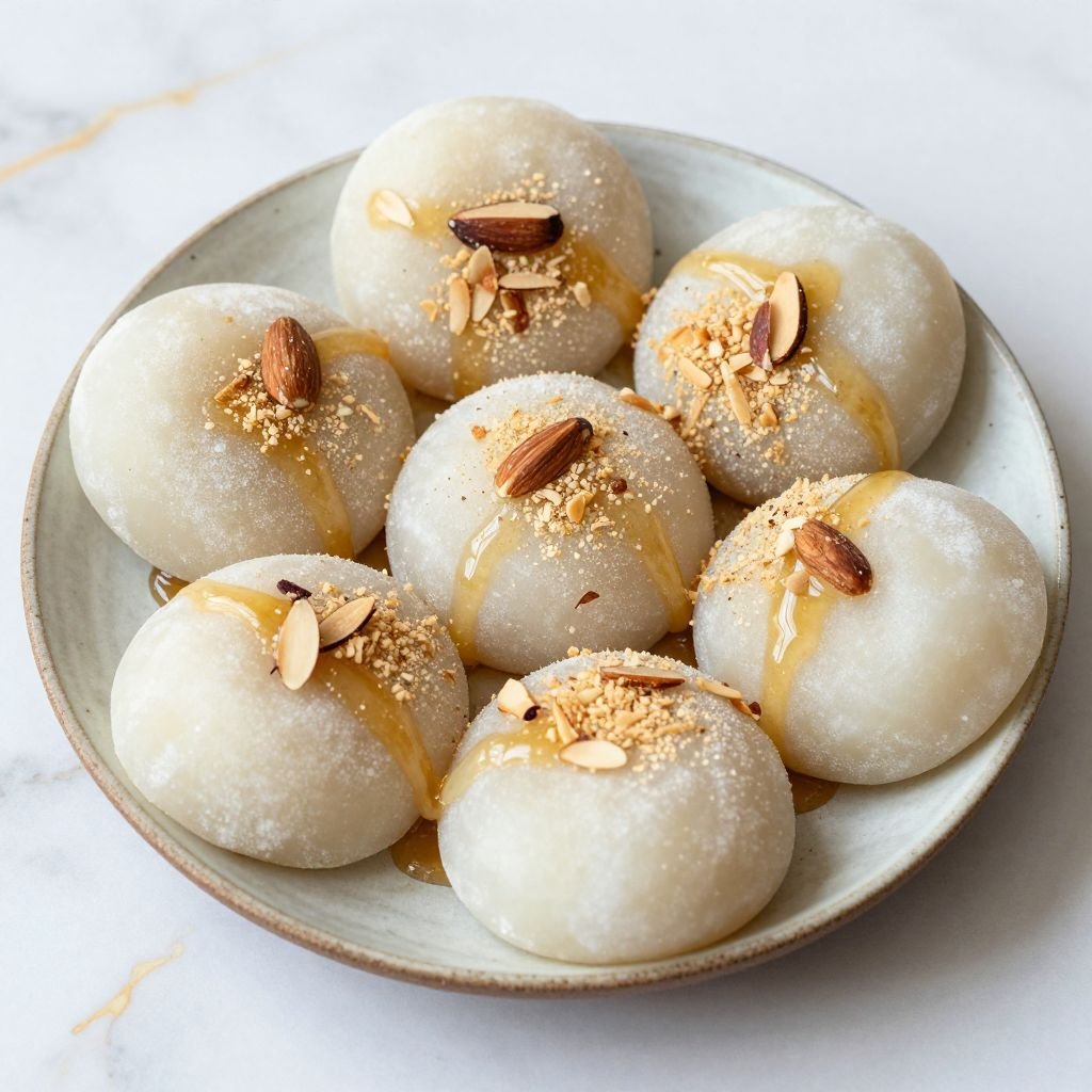 Chewy Sweet Rice Almond Mochi