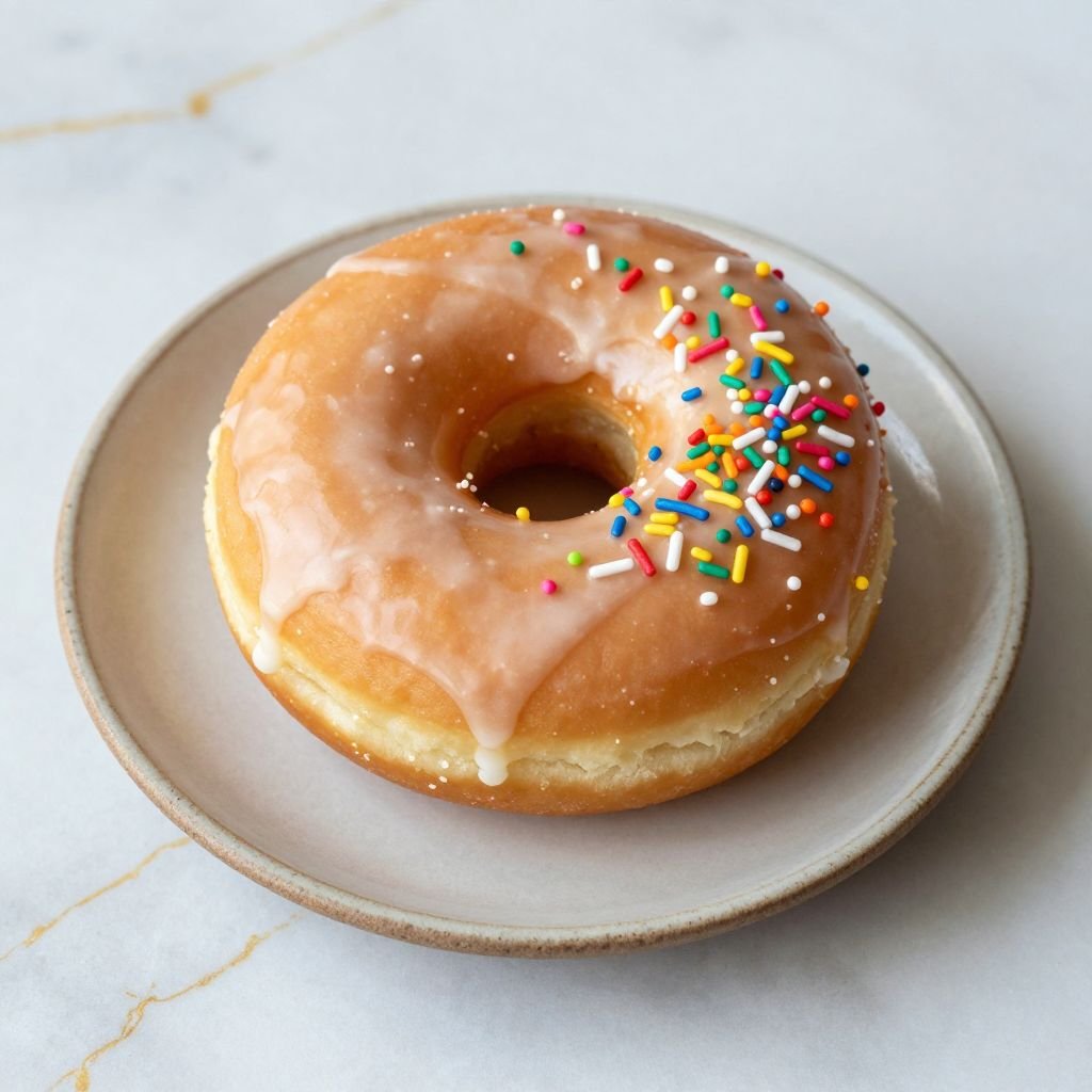 Classic Glazed Sprinkle Donuts close up