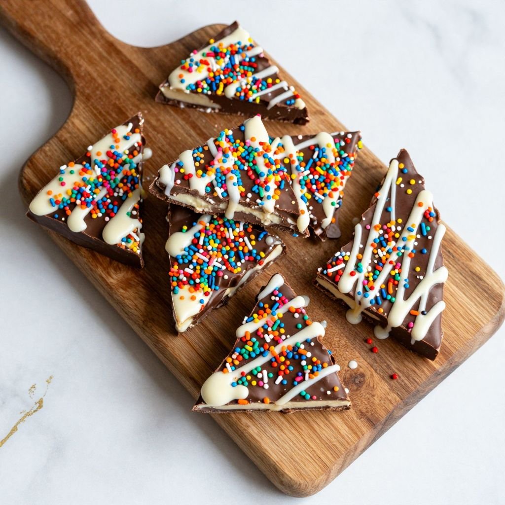 Colorful Rainbow Sprinkle Chocolate Bark