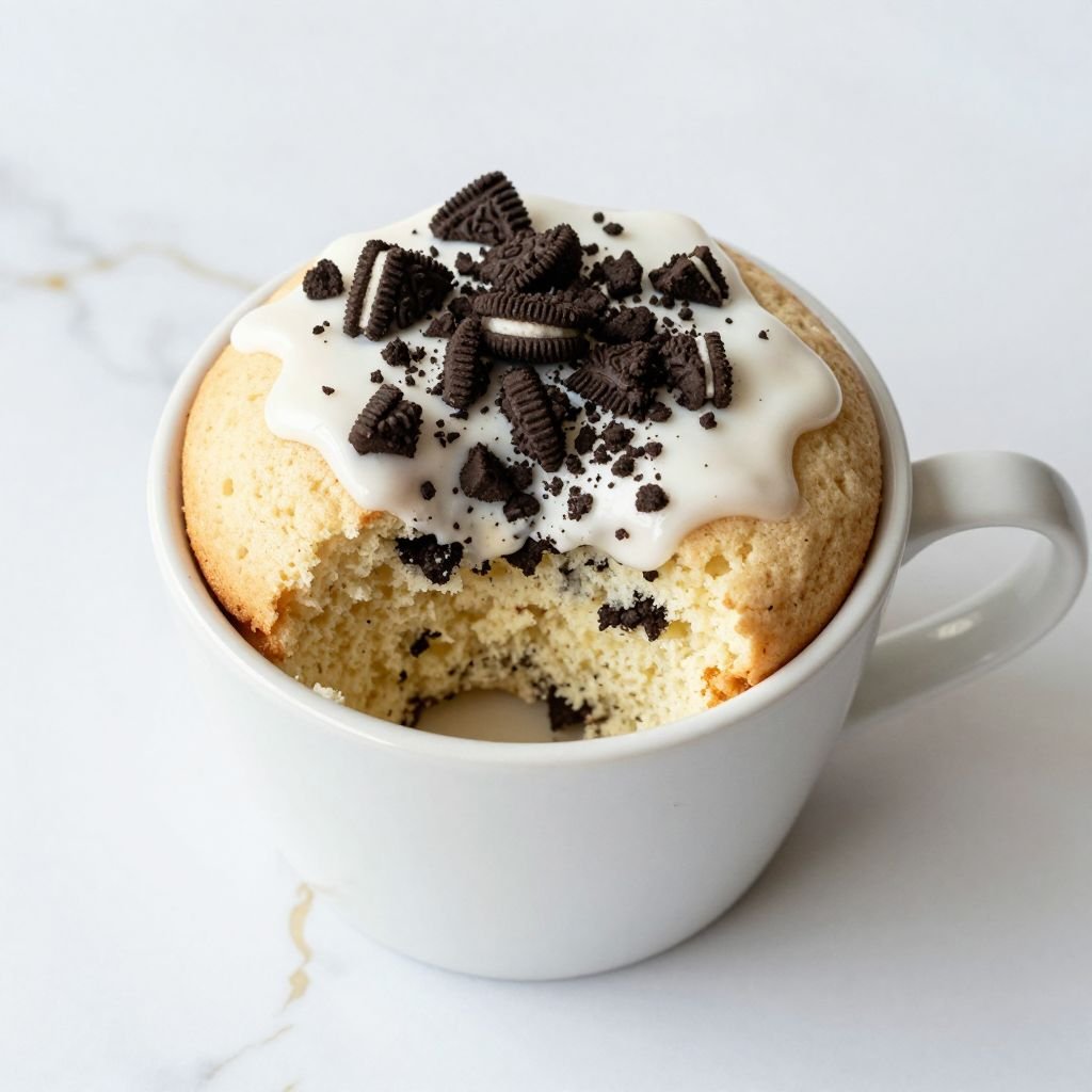 Cookies and Cream Oreo Mug Cake close up