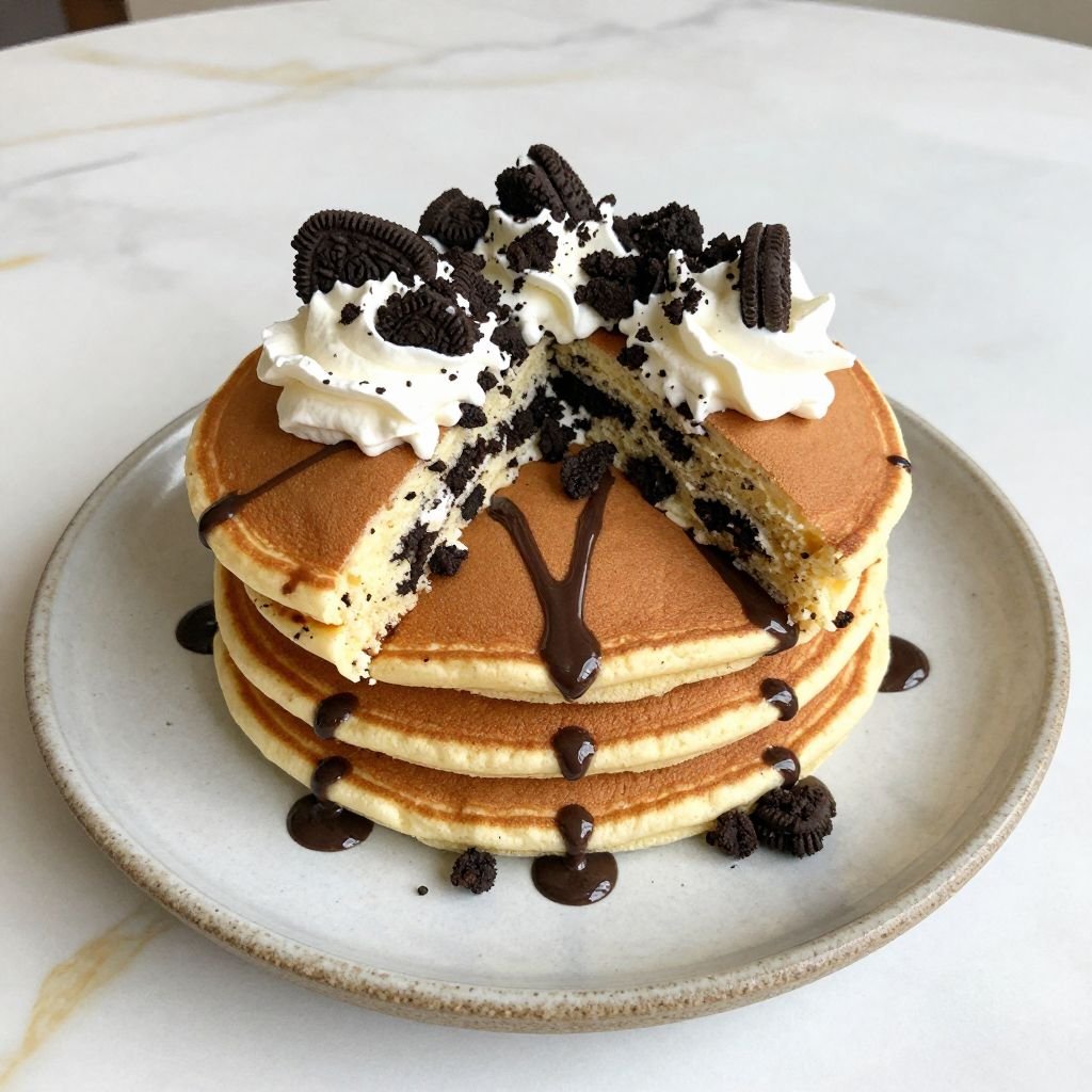 Cookies and Cream Oreo Pancakes close up
