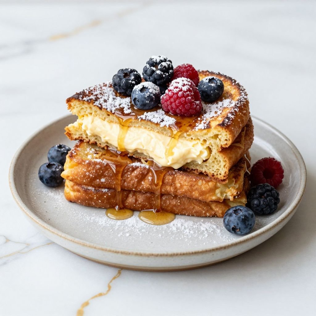 Cream Cheese Stuffed French Toast close up