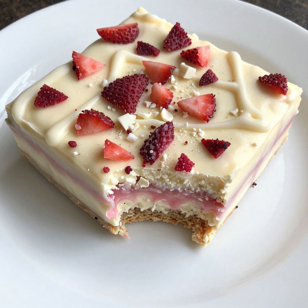 Easy Strawberry White Chocolate Fudge close up