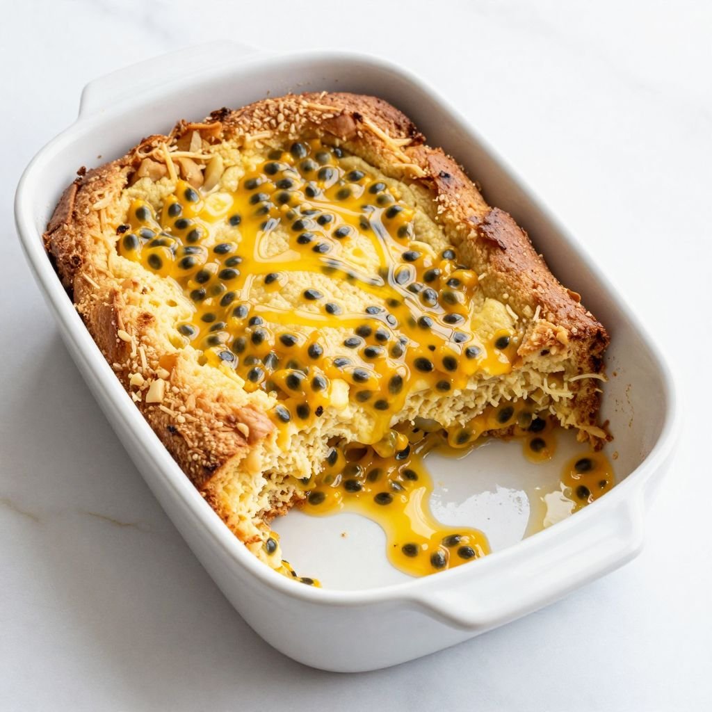 Exotic Passion Fruit Bread Pudding
