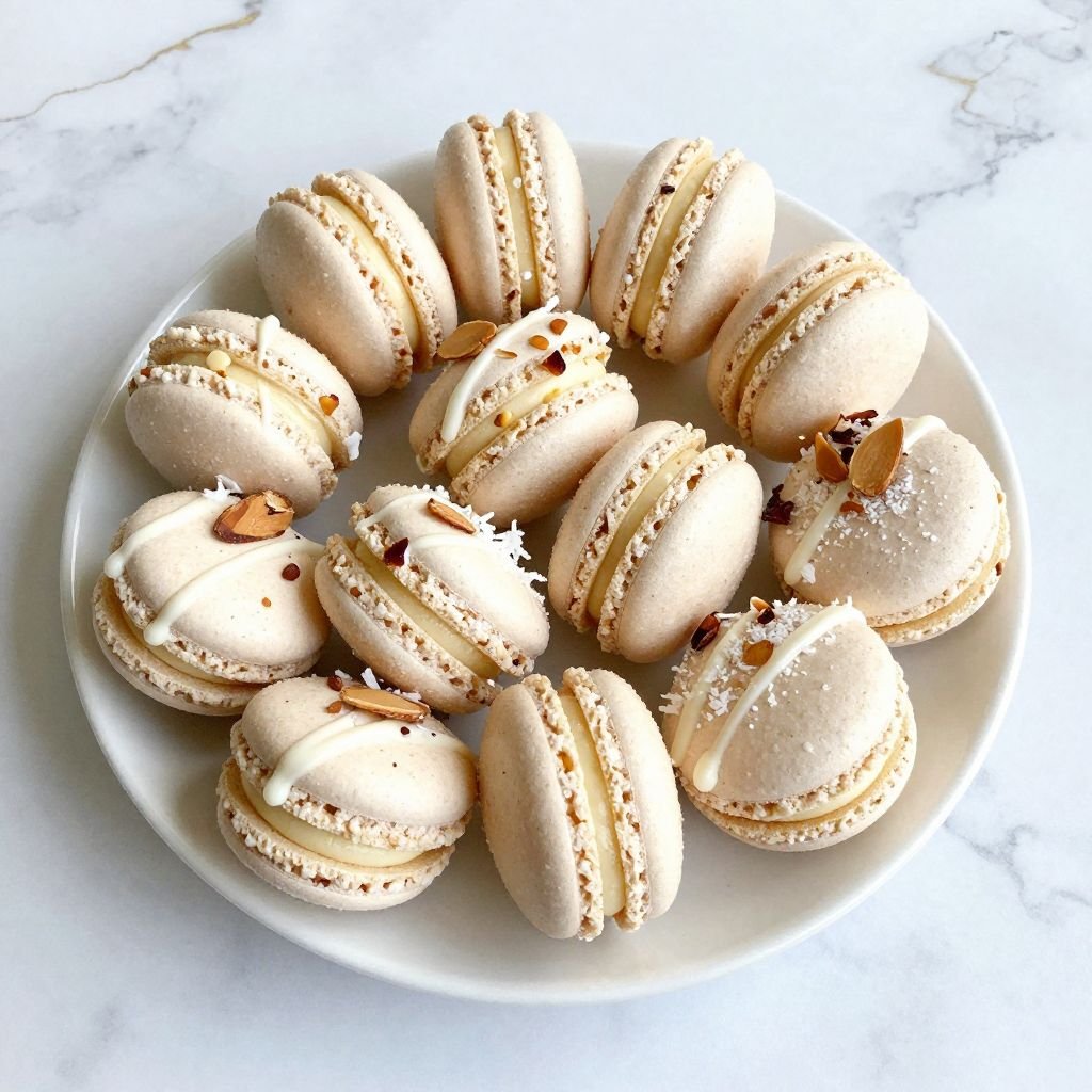 French Coconut Almond Macarons