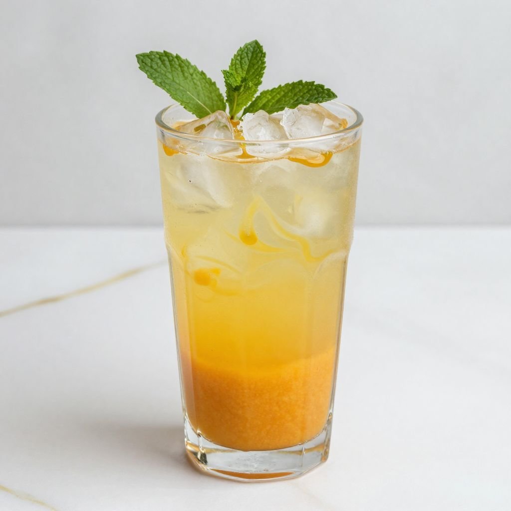 Fresh Mango Mint Lemonade Recipe close up