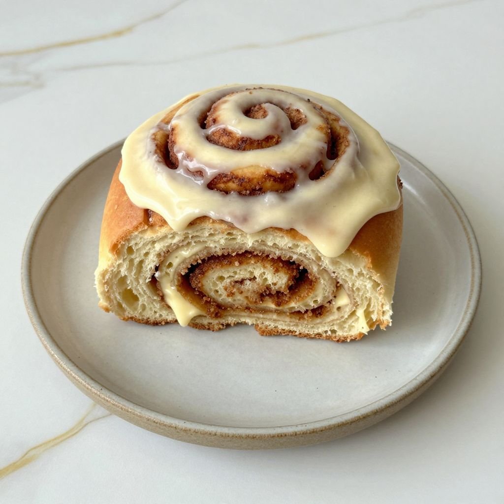 Frosted Cream Cheese Cinnamon Rolls close up
