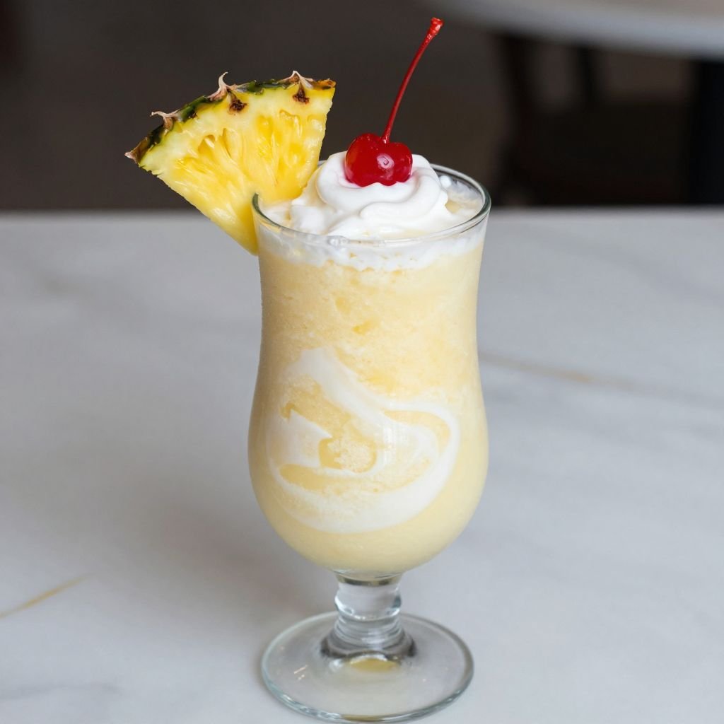 Frozen Pineapple Coconut Piña Colada close up