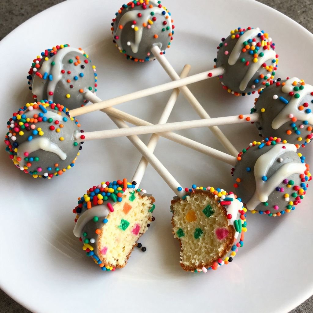 Funfetti Rainbow Vanilla Cake Pops