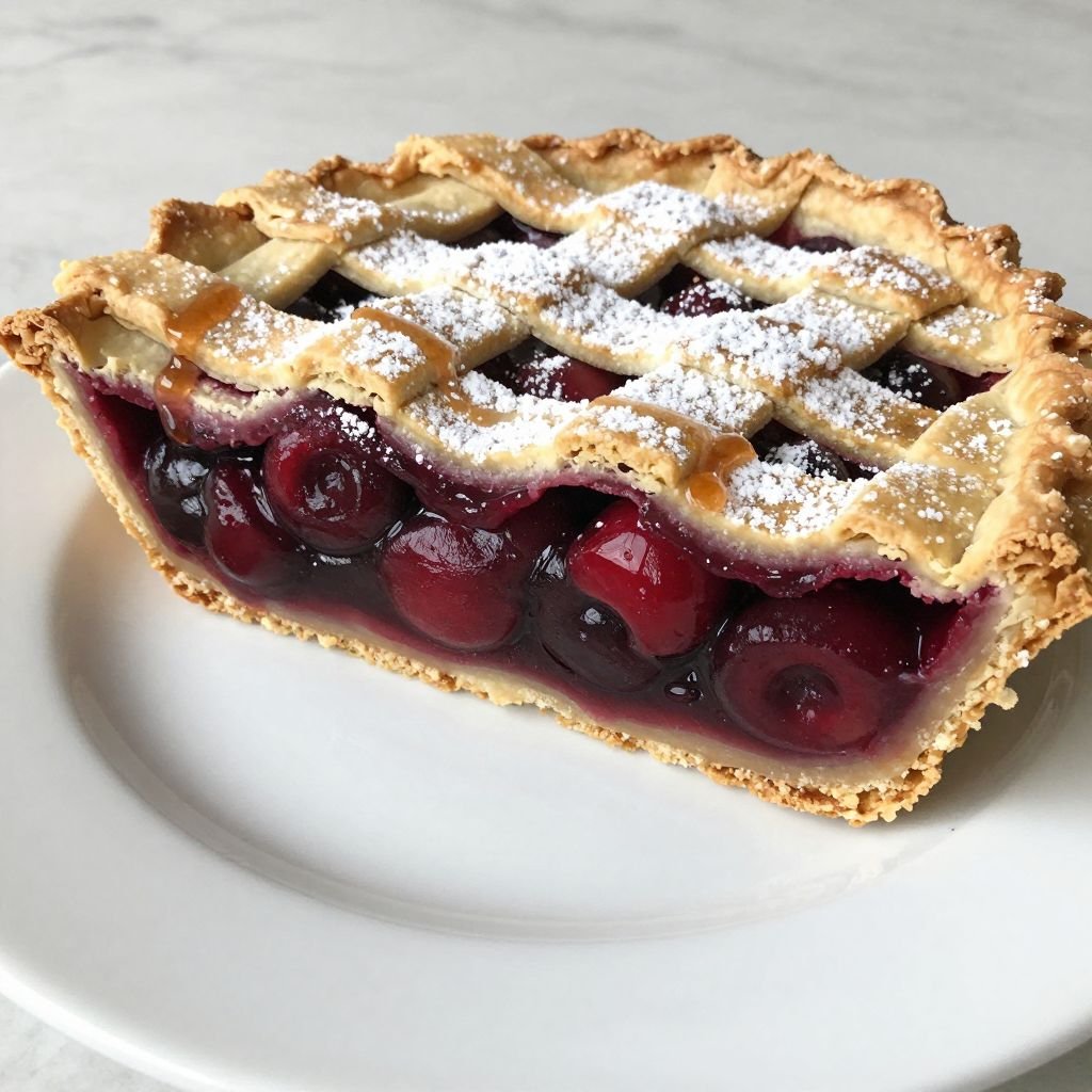 Homemade Fresh Cherry Pie Recipe close up