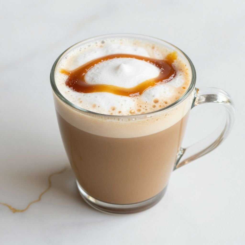 Homemade Salted Caramel Latte Recipe close up
