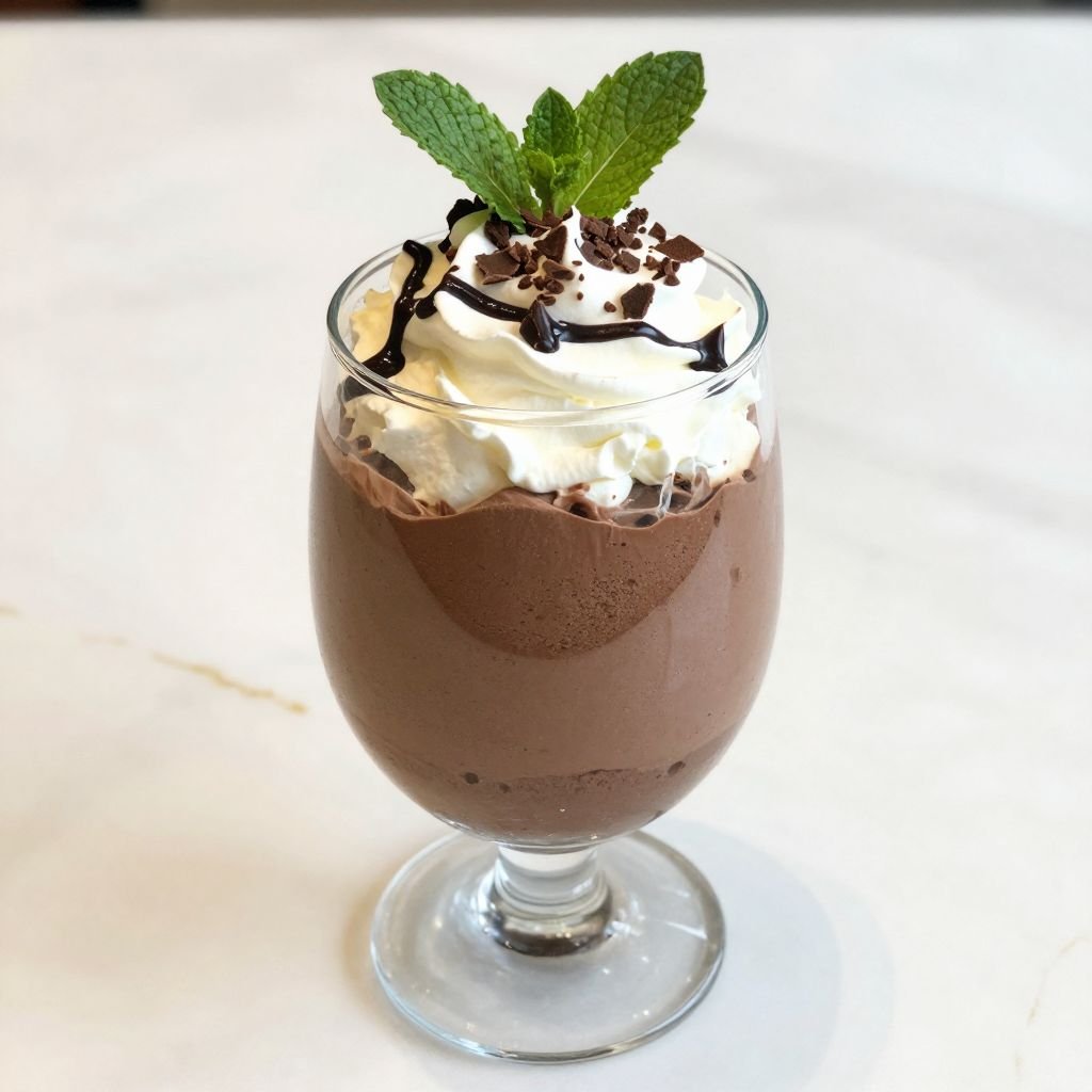 Layered Chocolate Mousse Parfait close up