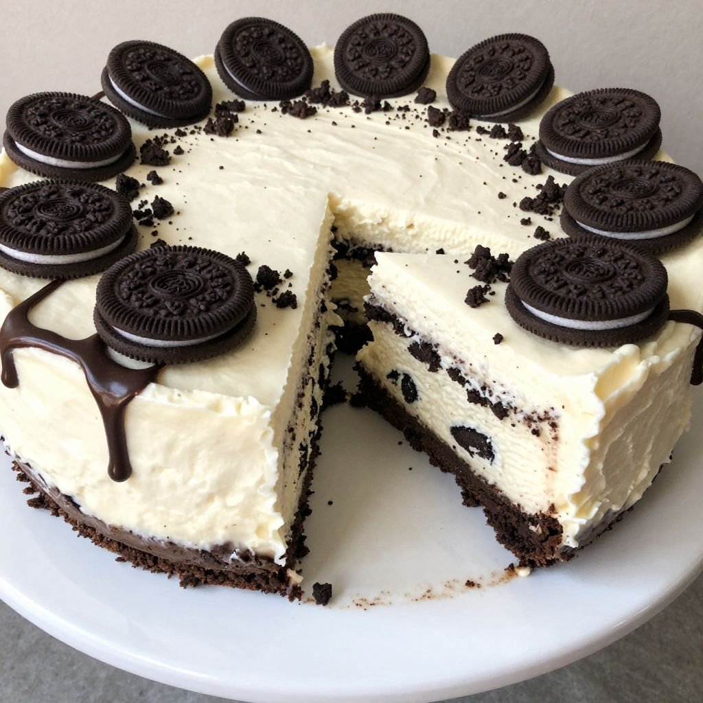 No-Bake Oreo Cookies Cream Cheesecake