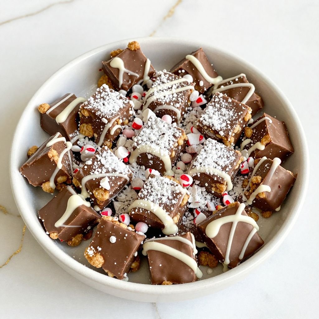 Peppermint Chocolate Chip Puppy Chow close up