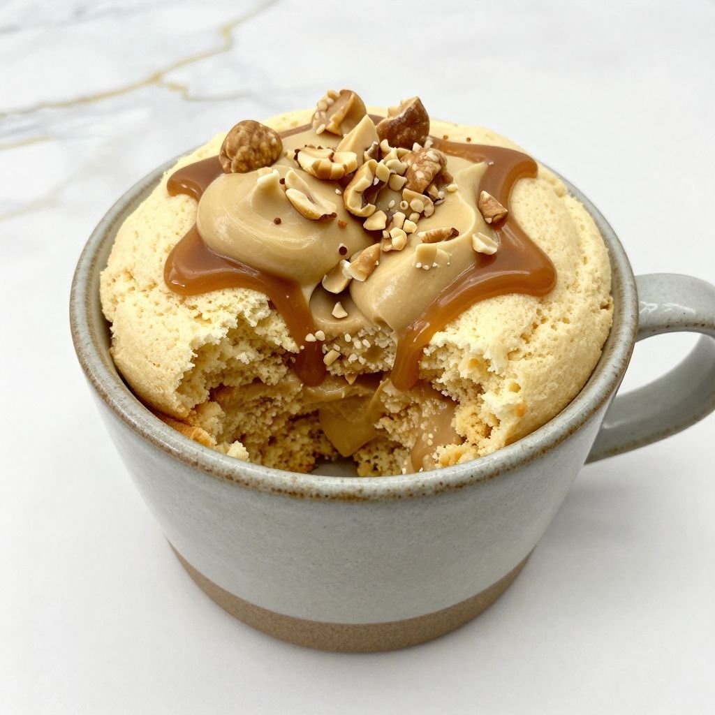 Quick Peanut Butter Mug Cake close up