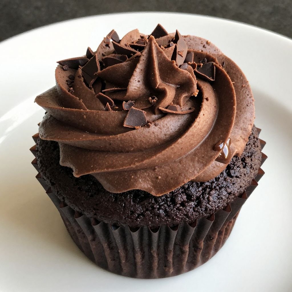 Rich Chocolate Buttercream Cupcakes Recipe close up