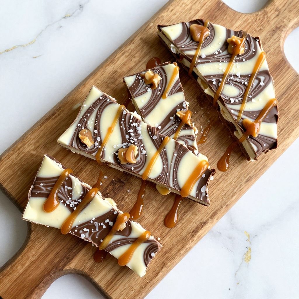 Salted Caramel Chocolate Swirl Bark