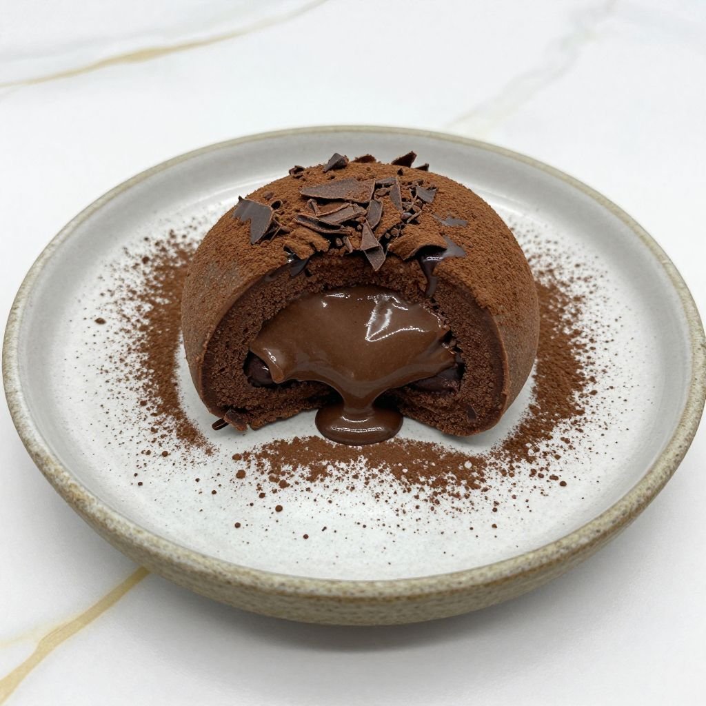 Soft Chewy Chocolate Mochi close up