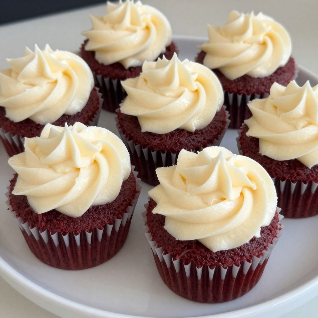 Southern Red Velvet Cream Cheese Cupcakes close up