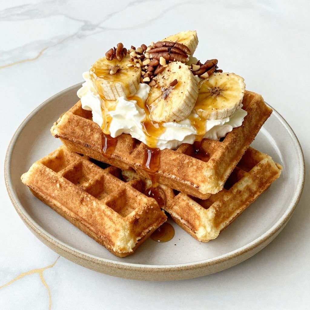 Spiced Cinnamon Brown Sugar Waffles close up