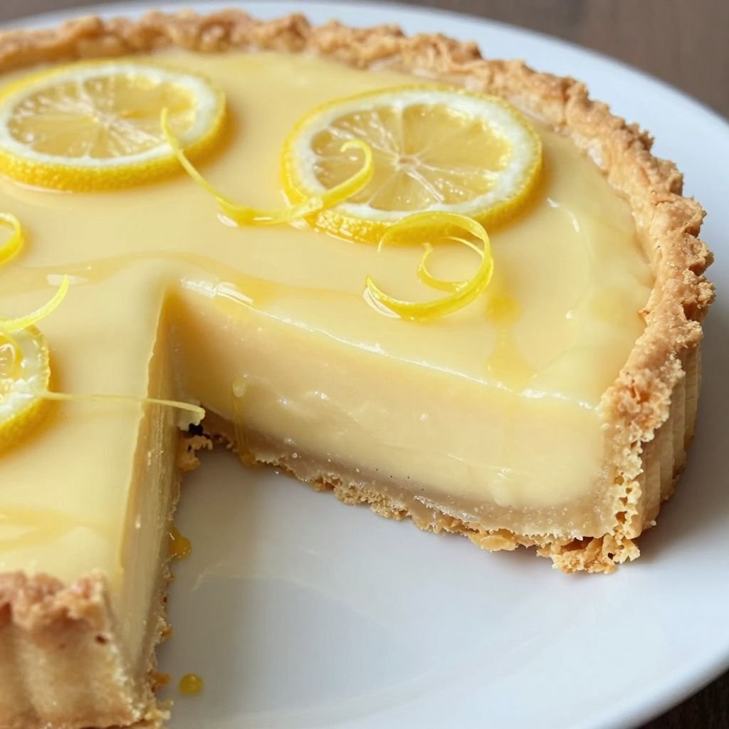 Tangy Lemon Curd Tart Recipe close up