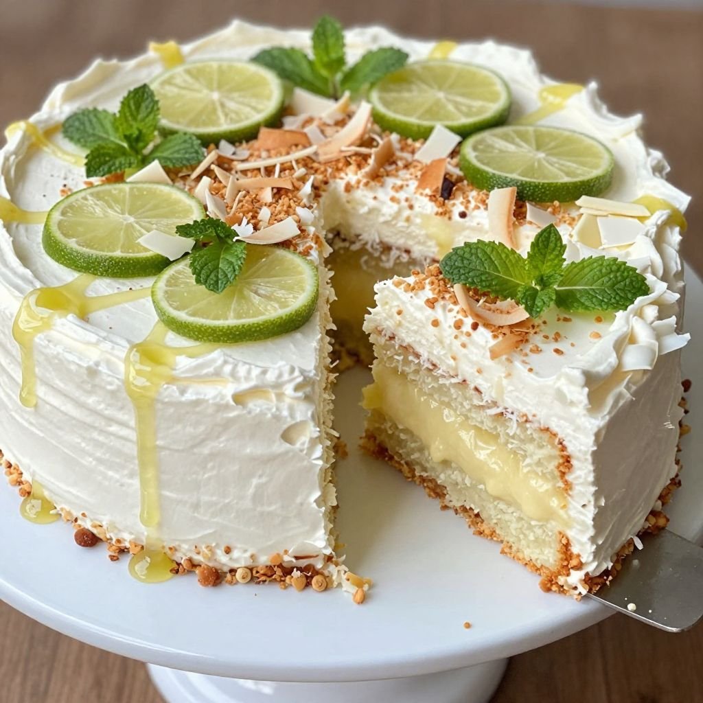 Tropical Coconut Lime Layer Cake