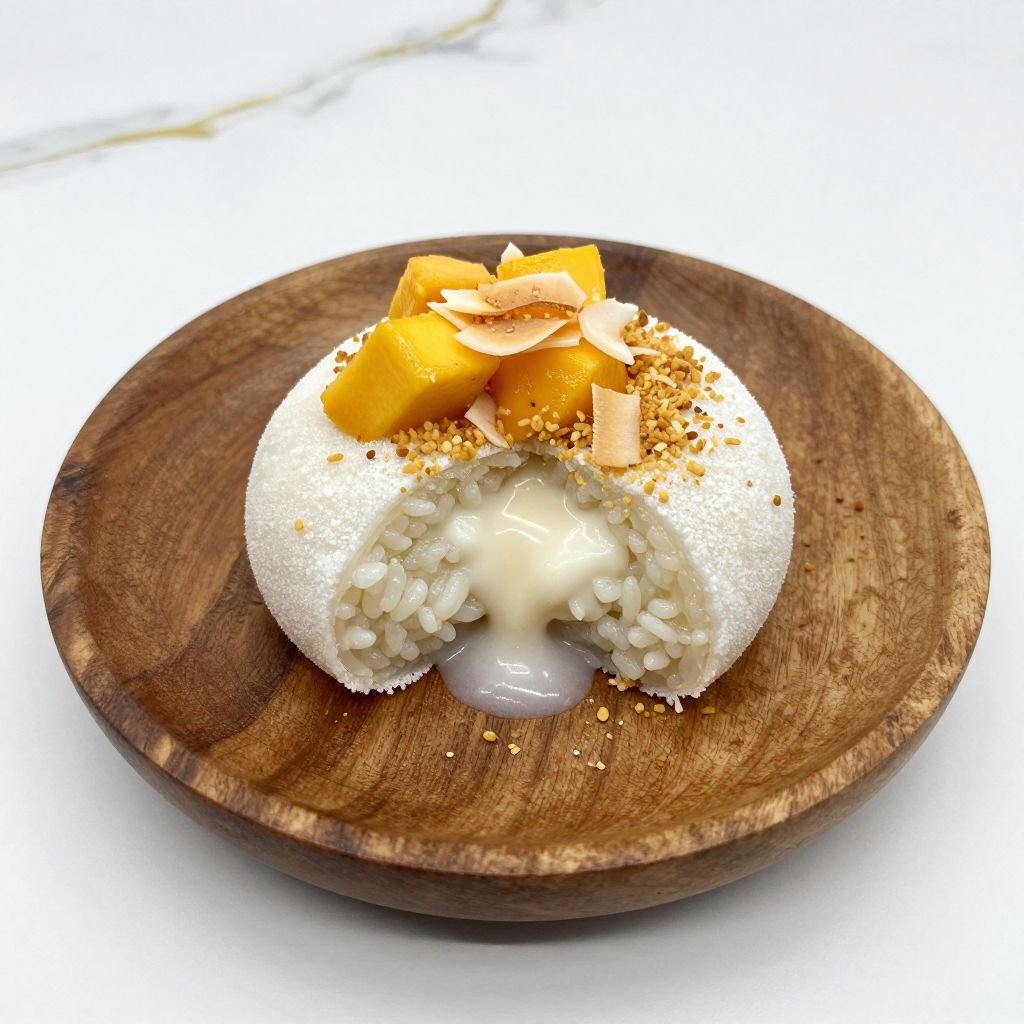 Tropical Sweet Rice Coconut Mochi close up